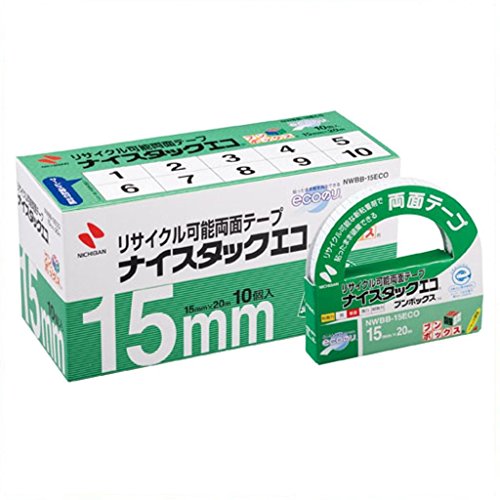 ニチバン 両面テープ ナイスタックエコ 15mm 10巻入 NWBB-15ECO 大巻（10セット）