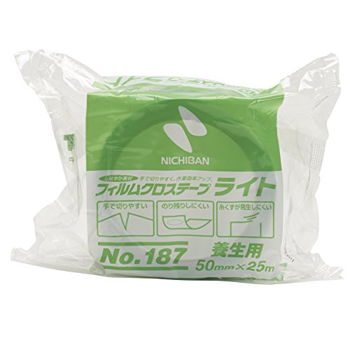 ニチバン フィルムクロステープ 養生用 No.187 50mm×25m 緑 187-50（10セット）
