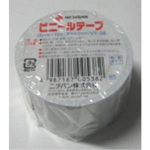 ニチバン ビニールテープ 38mm 白 VT-38 ニチバン 4987167005382（10セット）