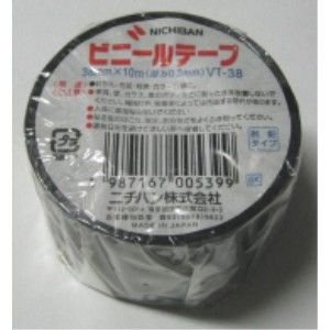 ニチバン ビニールテープ VT-38 黒 ニチバン 4987167005399（10セット）