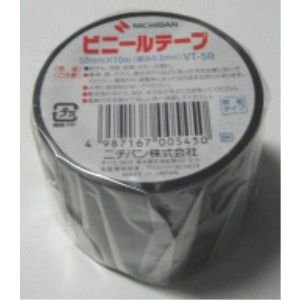 ニチバン ビニールテープ 50mm 黒 VT-50 ニチバン 4987167005450（10セット）