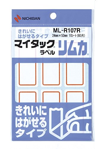 ニチバン マイタックラベル リムカ 10シート(60片) ML-R107R ニチバン 4987167012588（10セット）