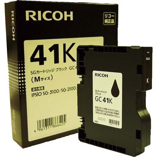 RICOH インクカートリッジ GC41K 1色 リコー 4961311866425（10セット）