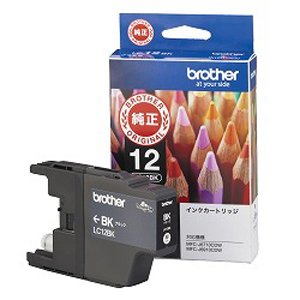 brother インクカートリッジ LC12BK 1色 ブラザー工業 4977766695954（10セット）