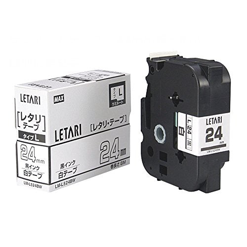 MAX ビーポップミニ用ラミネートテープ LM-L524BW 24mm マックス 4902870053178（10セット）