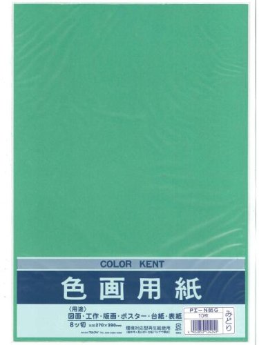 マルアイ 色画用紙8ツ切 N852みどり Pエ-N85G マルアイ 4902850124249（10セット）