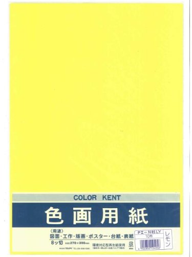 マルアイ 色画用紙8ツ切 N853レモン Pエ-N85LY マルアイ 4902850124256（10セット）