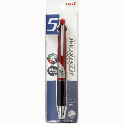 uni 多機能ペン ジェットストリーム 0.7 黒赤緑青シャープ0.5 ボルドー 台紙つき(1本入) 三菱鉛筆 4902778120651（10セット）