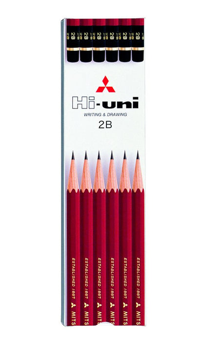 三菱鉛筆 HUK2B 鉛筆 ハイユニ K 2B 三菱鉛筆 4902778652107（10セット）