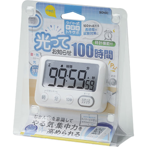 ソニック sonic LV-3288-W [トキ・サポ 100時間タイマー スタンド付 光ってお知らせ ホワイト] 4970116049643（10セット）