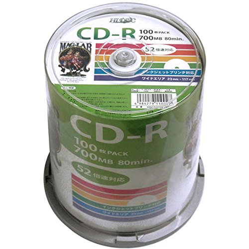 HIDISC CD-R700MB100枚スピンドル52倍速 CD-R HDCR80GP100 磁気研究所 4984279110027（10セット）