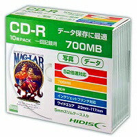 ハイディスク データ用CD-R 700MB 52倍速 5mmスリムケース HDCR80GP10SC(10枚入) 磁気研究所 4984279110508（10セット）
