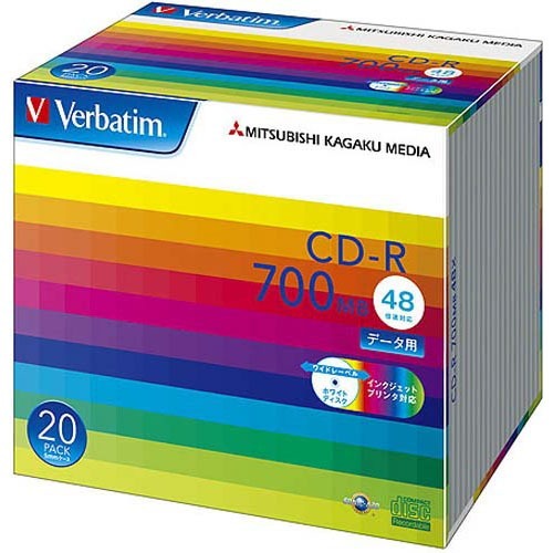 バーベイタム CD-R 700MB PCデータ用 48倍速対応 20枚 SR80SP20V1 Verbatim Japan 4991348061388（10セット）
