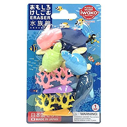 ブリスターパック おもしろ消しゴム 水族館 イワコー 4991685130075（10セット）