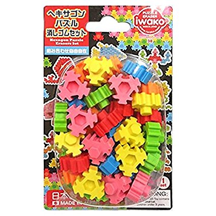 ブリスターパック おもしろ消しゴム ヘキサゴンパズルセット イワコー 4991685150011（10セット）