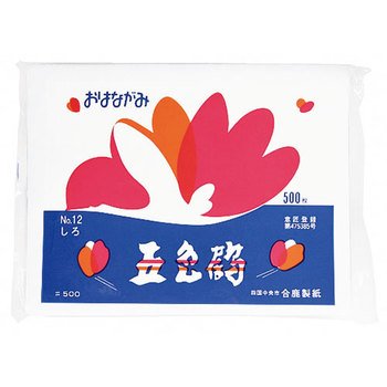合鹿製紙 お花紙 五色鶴 No.12 しろ 500枚（10セット）