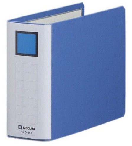 キングジム キングファイル A5 ヨコ 500枚収納 両開き 2445A 青（10セット）