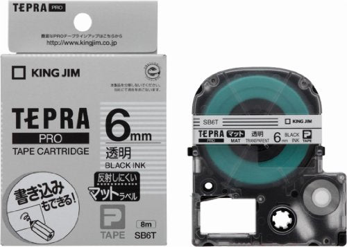 キングジム テープカートリッジ テプラPRO SB6T 6mm マット透明（10セット）