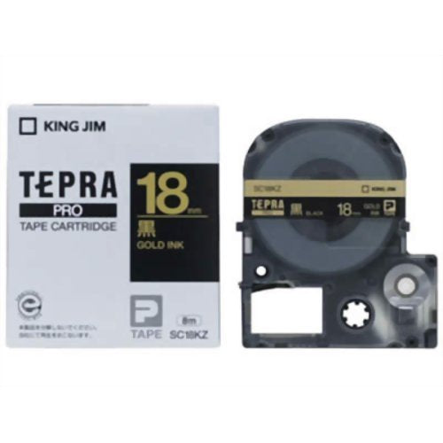 キングジム テプラＰＲＯテープ ＳＣ１８ＫＺ（黒／金文字 １８ｍｍ幅）（10セット）