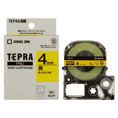 キングジム テープカートリッジ テプラPRO 4mm SC4Y 黄（10セット）