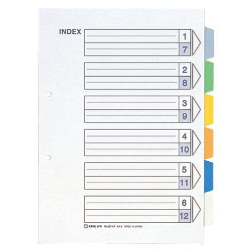 キングジム カラーインデックス A4-S 6山 907-6Y（10セット）