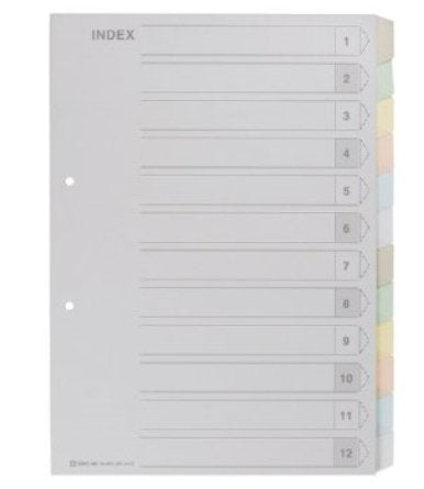 キングジム カラーインデックスA4 12山タイプ 907-12Y（10セット）