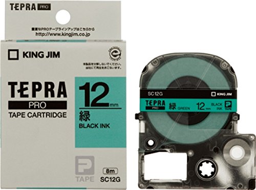キングジム テープカートリッジ テプラPRO 12mm SC12G 緑（10セット）