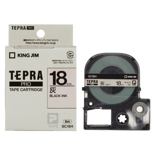 キングジム テープカートリッジ テプラPRO 18mm SC18H 灰ラベル（10セット）