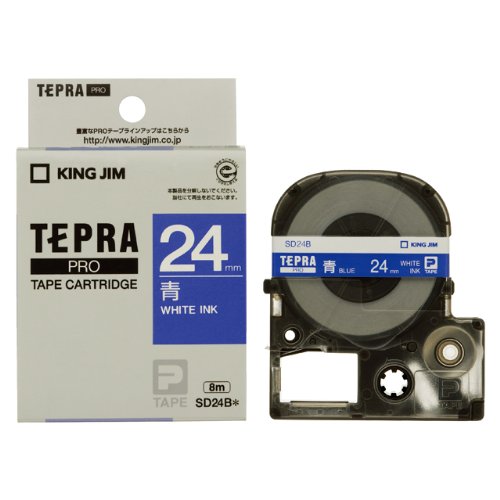 Лента King Jim Tepra PRO SD24B (ярко-синие/белые буквы, ширина 24 мм) (10 комплектов)