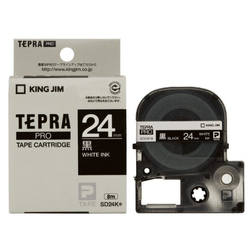 キングジム テプラPROテープ SD24K（ビビッド黒/白文字 24mm幅）（10セット）