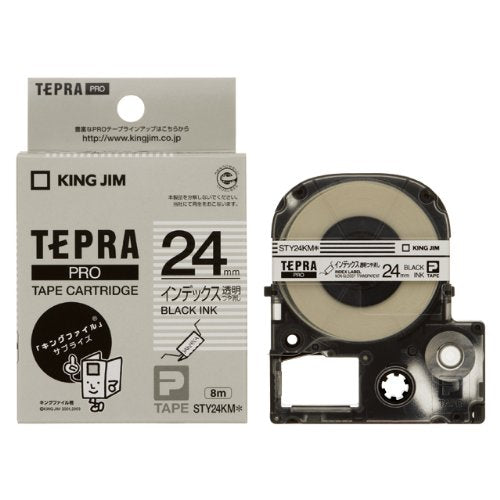 キングジム テープカートリッジ インデックス用透明ラベル テプラPRO 24mm STY24KM（10セット）