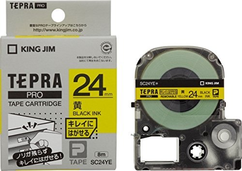 キングジム テープカートリッジ テプラPRO SC24YE 24mm 黄（10セット）