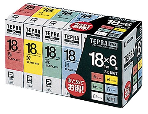 キングジム テープカートリッジ テプラPRO ベーシックパック 18mm SC186T（10セット）