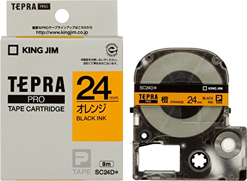 キングジム テープカートリッジ テプラPRO SC24D 24mm オレンジ/黒文字（10セット）