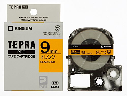 キングジム テープカートリッジ テプラPRO 9mm SC9D オレンジ（10セット）