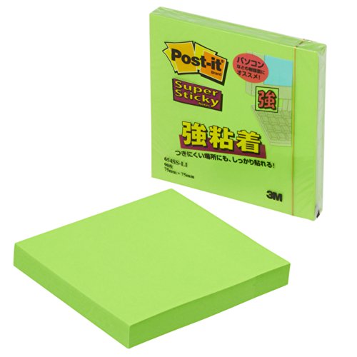 ポスト イット 強粘着ノート 75x75mm 90枚 ライム 654SS-LI（10セット）
