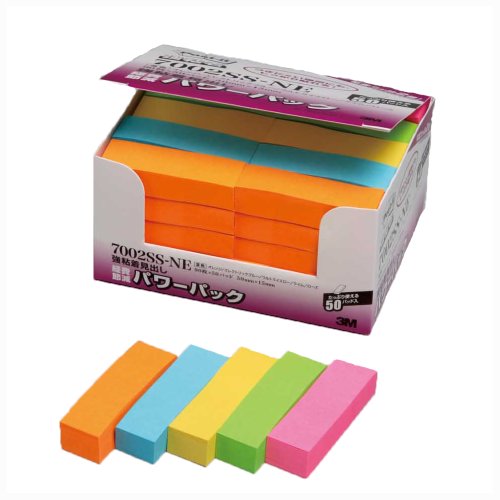 ポスト イット 強粘着見出し 50x15mm 90枚x50個 蛍光 7002SS-NE（10セット）