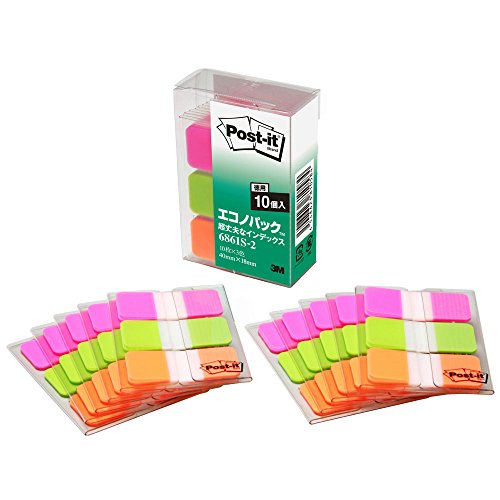 ポスト イット 超丈夫なインデックス 44x18mm 10枚x3色x10個 6861S-2（10セット）