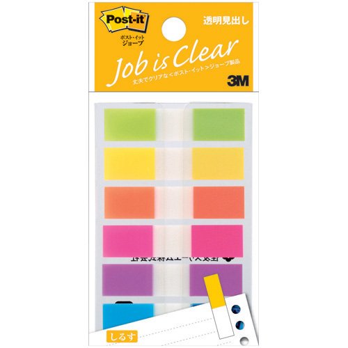 ポスト イット ジョーブ 透明見出し 43.6x10mm 20枚x6色 683NEH（10セット）