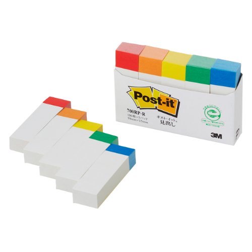 ポスト イット 見出し 50x15mm 100枚x5個 レインボー 700RP-R（10セット）