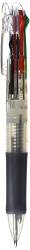 ゼブラ 4色油性ボールペン?クリップ-オン?4C?軸透明?0.7mm?B4A3-C（10セット）