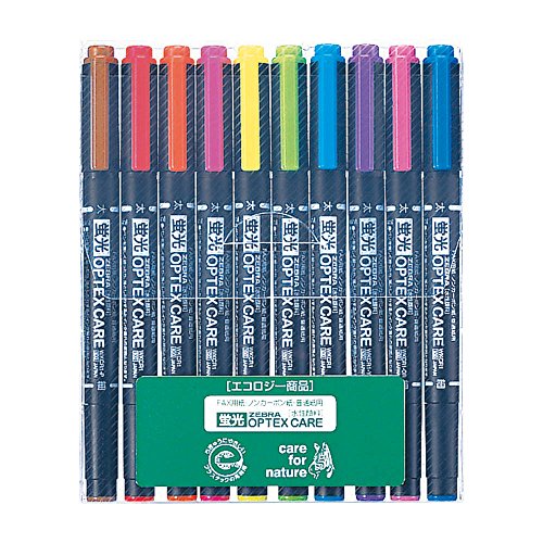 ゼブラ 蛍光ペン オプテックスケア 10色 WKCR1-10C（10セット）
