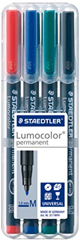 ステッドラー 油性ペン ルモカラー 317 WP4 細書き 4色（10セット）