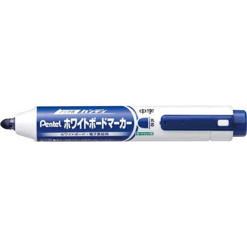 ぺんてる Pentel ノック式 ハンディホワイトボードマーカー 丸芯 中字 青 [1本] MWXN5M-C（10セット）