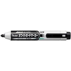ぺんてる Pentel ノック式 ハンディホワイトボードマーカー 平芯 太字 黒 [1本] MWXN6M-A（10セット）