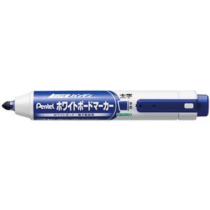 ぺんてる Pentel ノック式 ハンディホワイトボードマーカー 平芯 太字 青 [1本] MWXN6M-C（10セット）