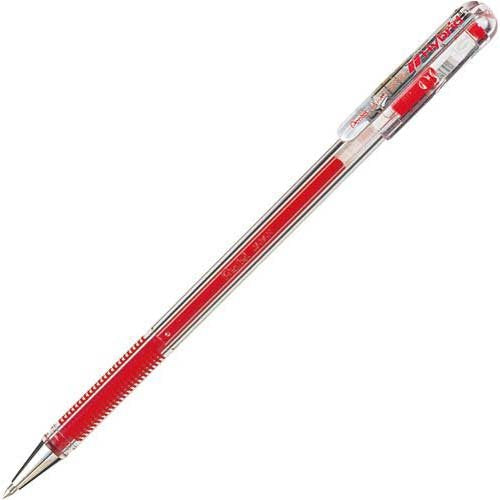 ぺんてる Pentel ゲルインキボールペン ハイブリッドEK105 0.5mm 赤軸 赤インキ EK105-GB（10セット）