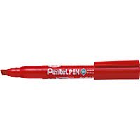 ぺんてる Pentel 油性マーカー ぺんてる Pentelペン 平芯 太字 赤インキ ENN60-B（10セット）