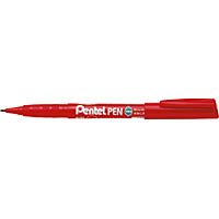 ぺんてる Pentel 油性マーカー ぺんてる Pentelペン 丸芯 細字 赤インキ ENMS50-B（10セット）