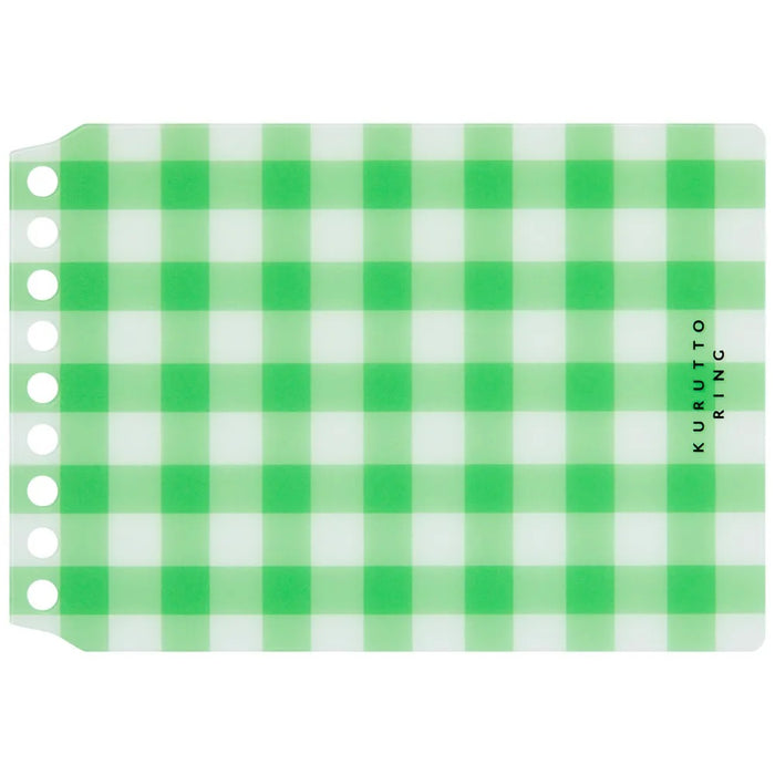 Maruman _Mini Size Kurutto Ring Cover Check Green FMR9PB-03/4979093999088 (10 sets)